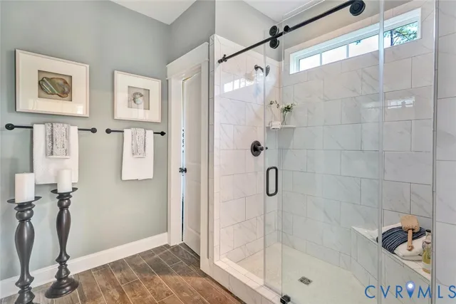 a bathroom with a shower