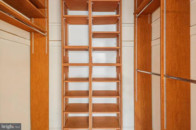 a view of a room with a door