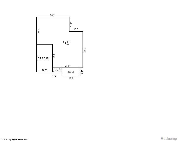 1986 Rome Avenue Warren, MI 48091 - Photo 29 of 29 Assessor Sketch . 1986 Rome