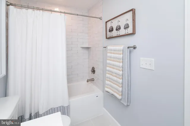a bathroom with a shower and a toilet
