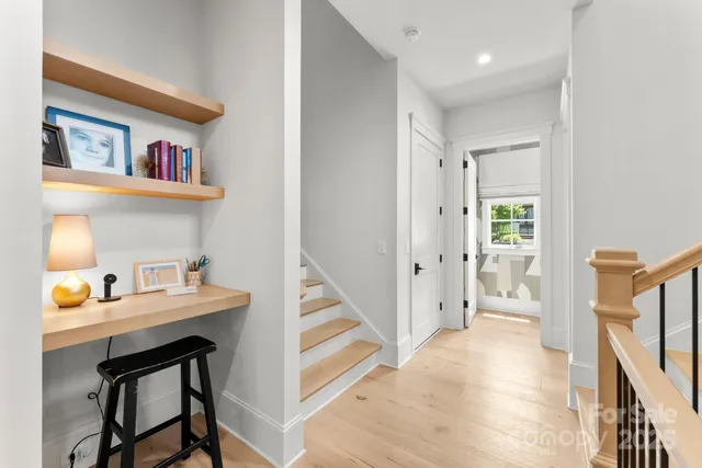 a workspace with a table & a window