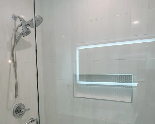 a bathroom with a shower