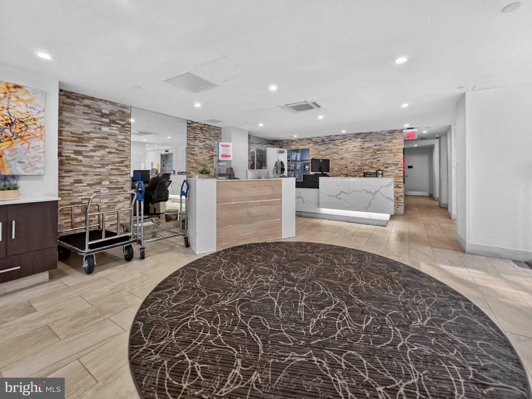 1301 North Courthouse Road, Unit 1803 Arlington, VA 22201 - Photo 23 of 33 Modern lobby with stylish decor.
