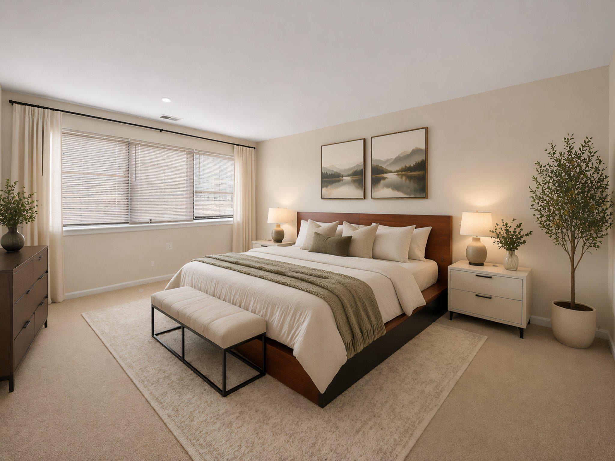 1301 North Courthouse Road, Unit 1803 Arlington, VA 22201 - Photo 3 of 33 Serene bedroom w/ natural light. Virtually staged.