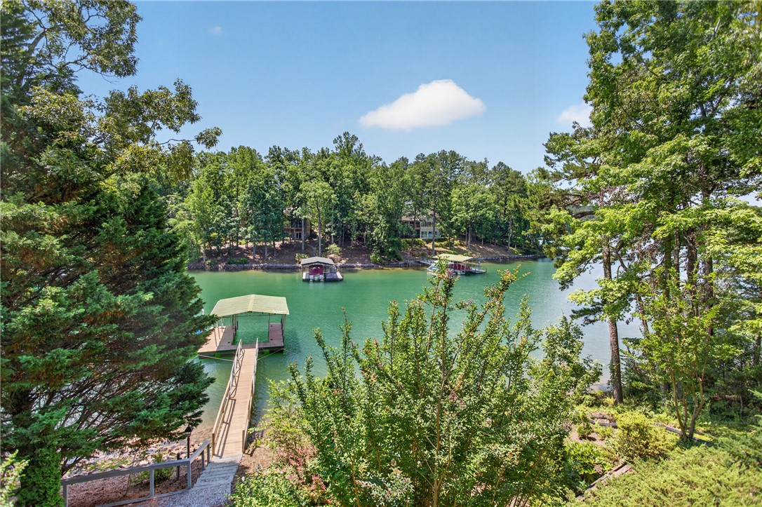 9 Lookout Lane Salem, SC 29676 - Photo 33 of 46 A tranquil lake view features a private dock and lush, verdant landscaping.