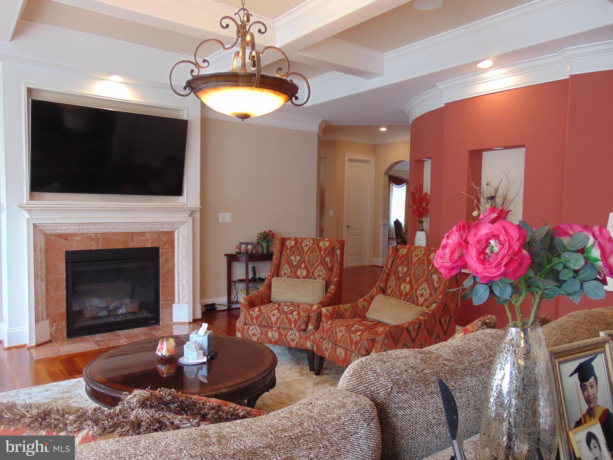 1027 Towlston Road McLean, VA 22102 - Photo 20 of 59 a living room with furniture a flat screen tv and a fireplace