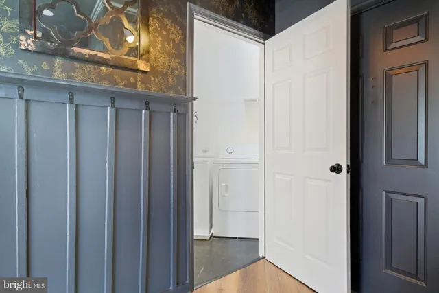 a view of a balcony from door