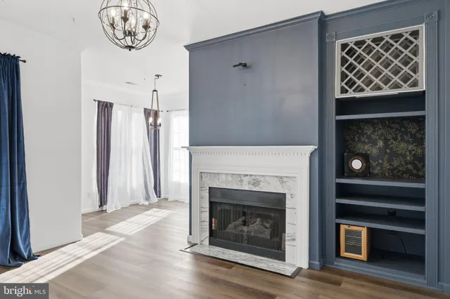 a view of a livingroom with a fireplace
