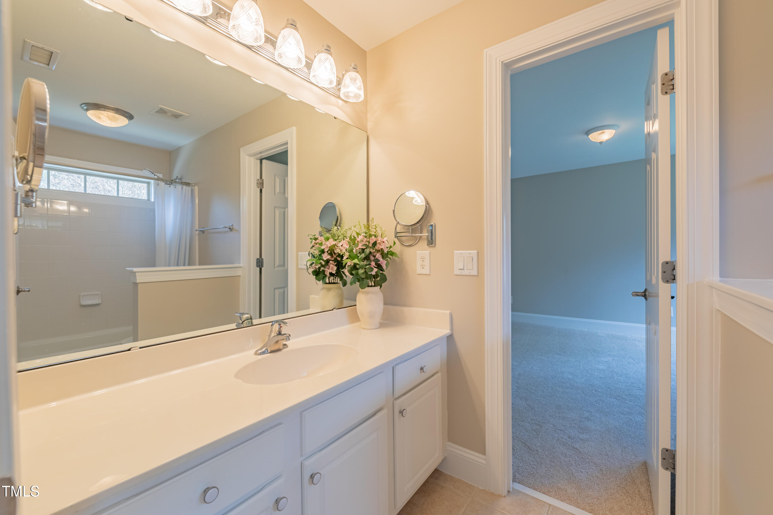 1408 Goldengate Court Raleigh, NC 27613 - Photo 41 of 64 a bathroom with a sink a vanity and a mirror