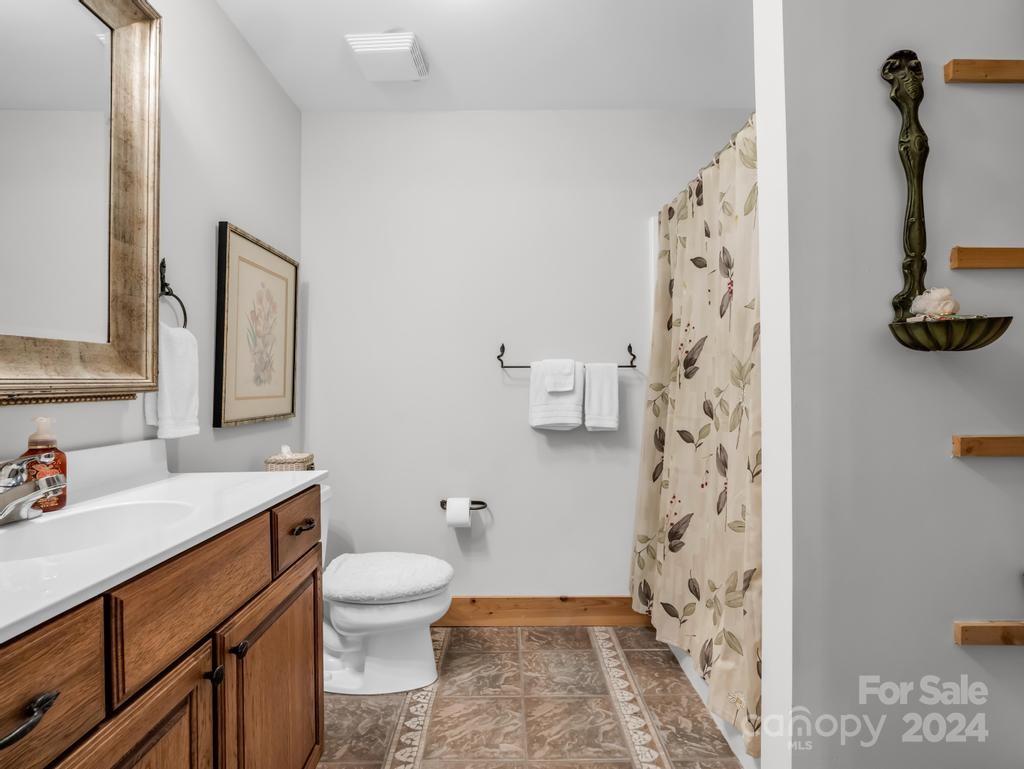 1065 South Cove Road Mill Spring, NC 28756 - Photo 22 of 48 a bathroom with a sink toilet and shower