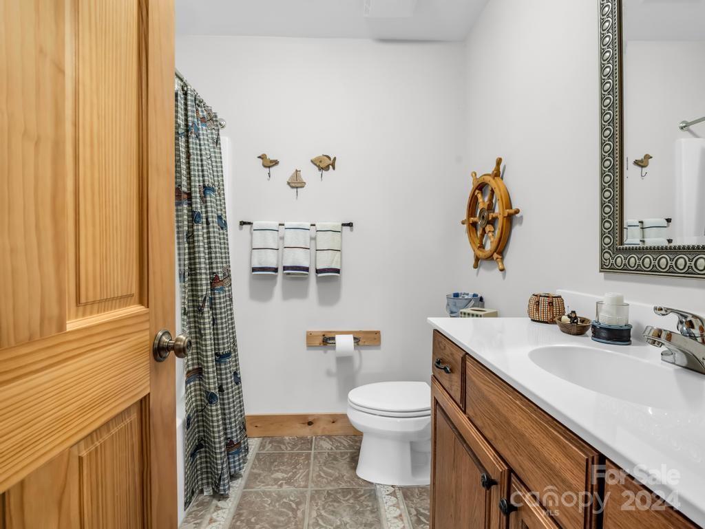 1065 South Cove Road Mill Spring, NC 28756 - Photo 27 of 48 a bathroom with a toilet sink and mirror