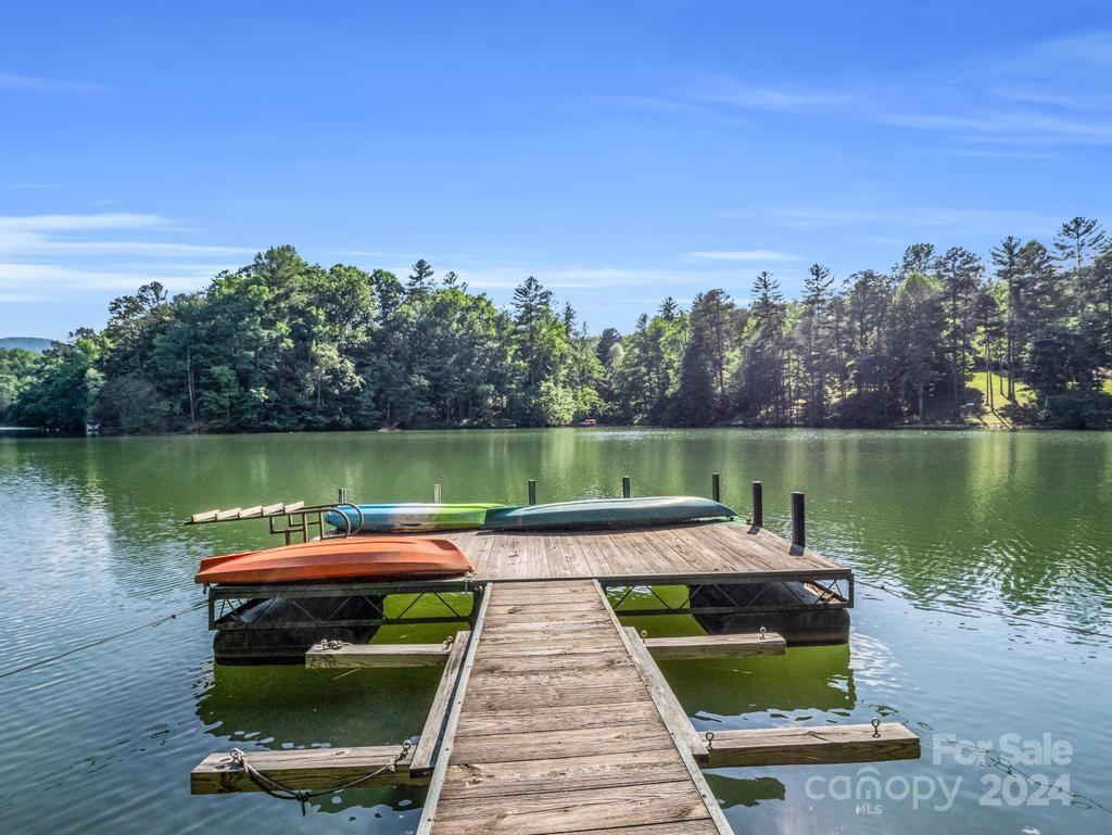 1065 South Cove Road Mill Spring, NC 28756 - Photo 43 of 48 a view of a lake with a lounge chair
