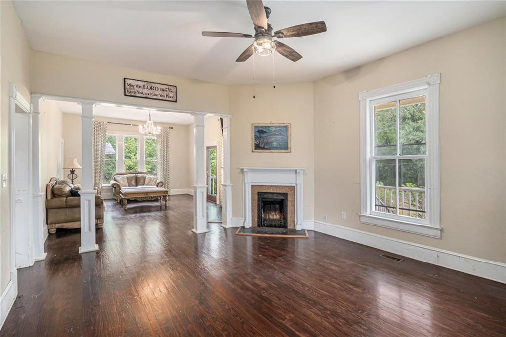 35 Old Mill Road Cedartown, GA 30125 - Photo 11 of 30 a living room with furniture and a fireplace