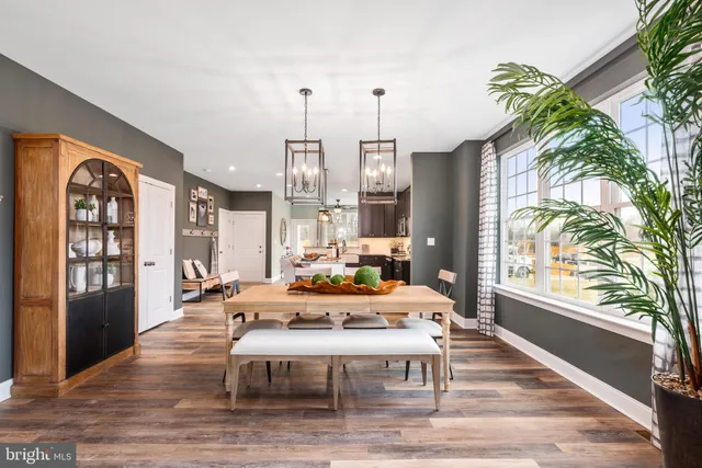 a large bedroom with a large bed and a potted plant