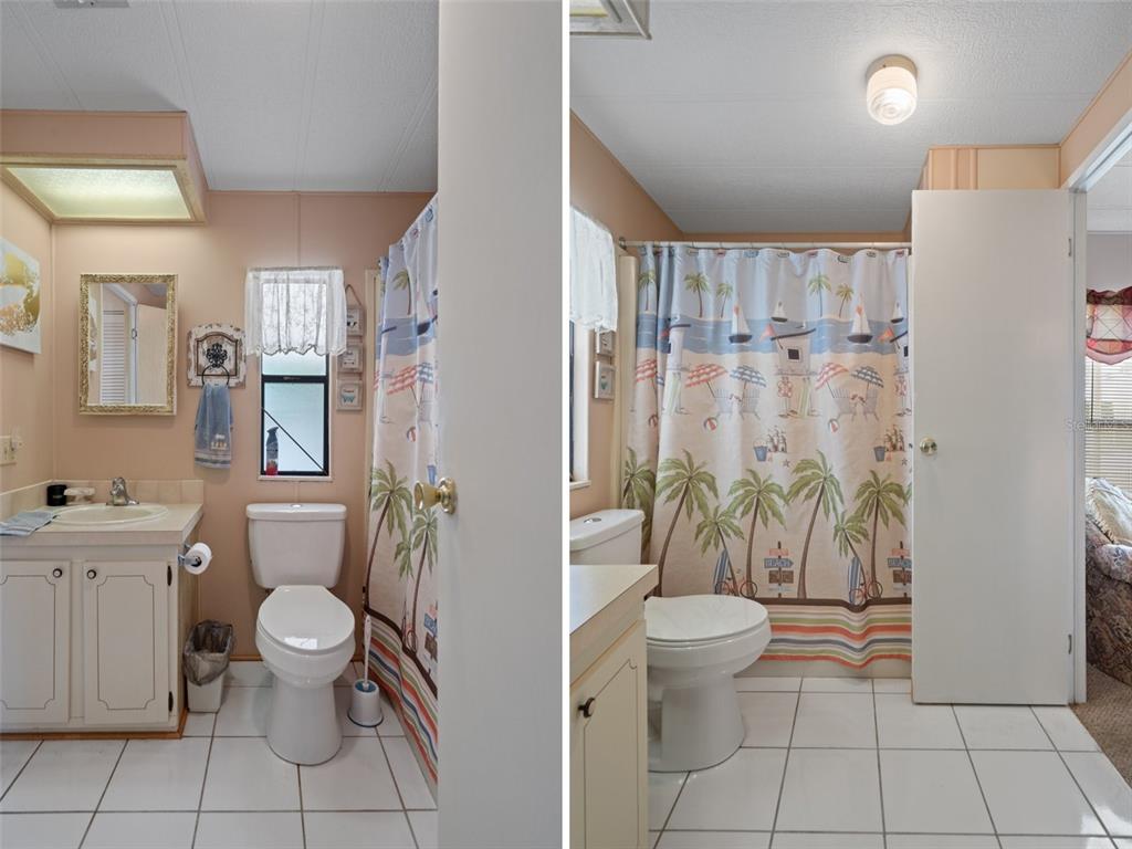 12306 Club House Road Brooksville, FL 34613 - Photo 24 of 36 a bathroom with a granite countertop sink a toilet and a shower