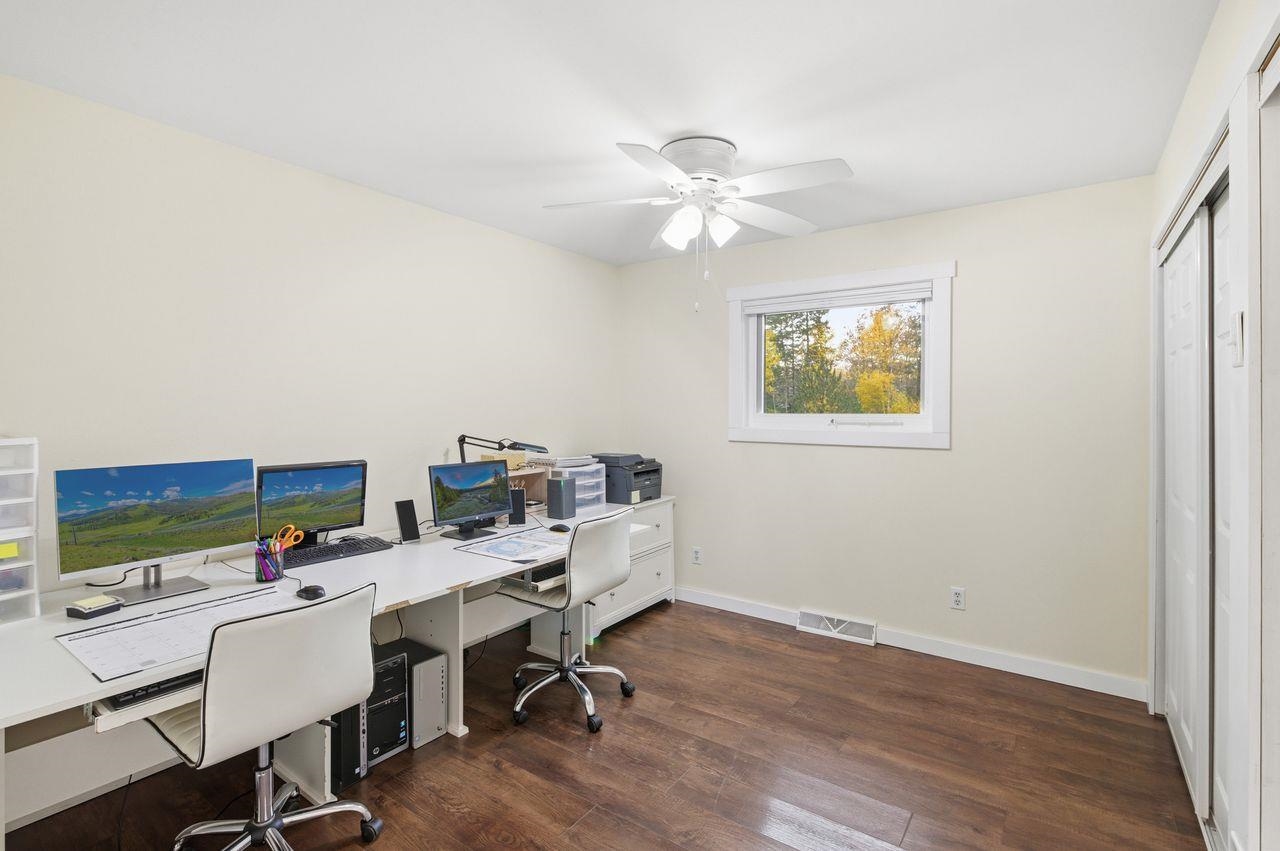 64903 Charles Johnson Road Ashland, WI 54806 - Photo 28 of 52 Office featuring dark wood-style floors and a ceiling fan
