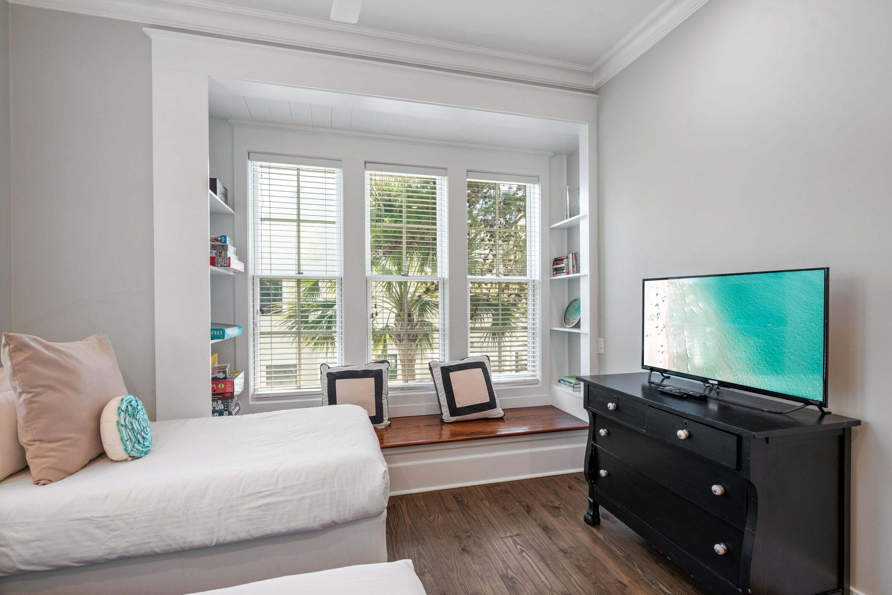 148 Coopersmith Lane Inlet Beach, FL 32461 - Photo 56 of 82 a bedroom with a bed and a flat screen tv