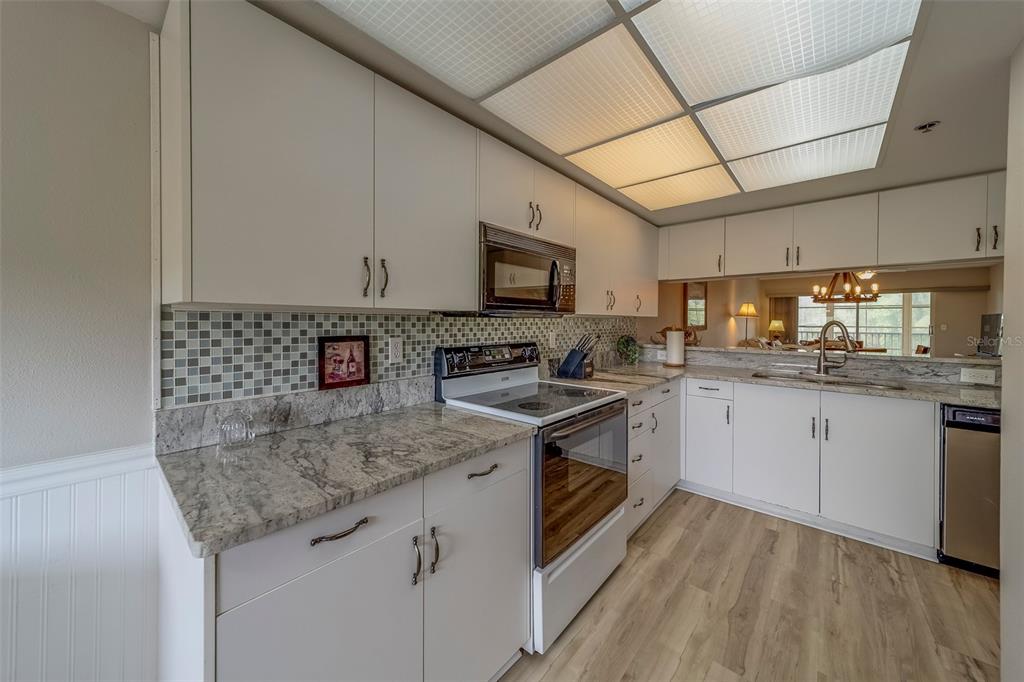 9510 Harbor Greens Way, Unit 407 Seminole, FL 33776 - Photo 6 of 41 a kitchen with stainless steel appliances granite countertop a sink stove and cabinets