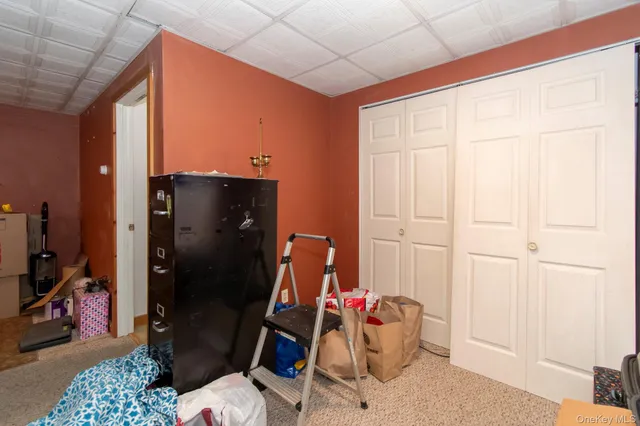 a room with furniture and closet