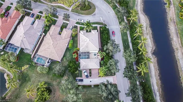 an aerial view of a house