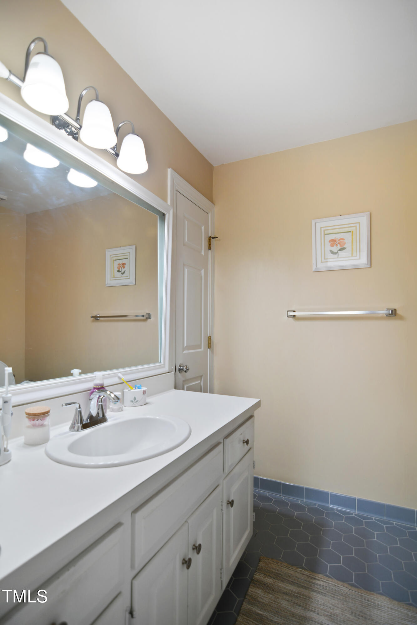 1811 Carrington Drive Raleigh, NC 27615 - Photo 13 of 23 a bathroom with a sink and a mirror