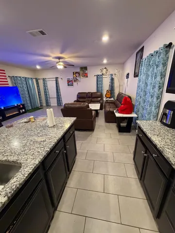 a room with pool table