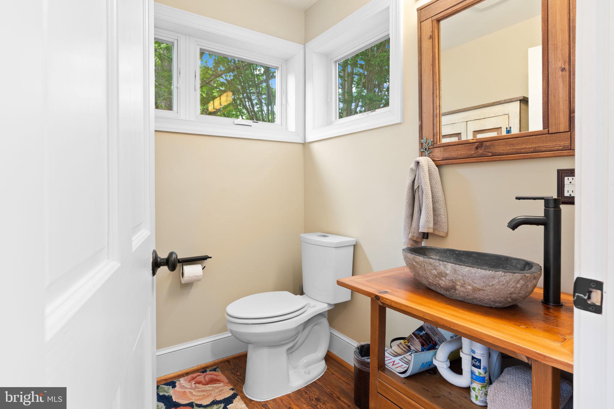 324 North Blue Ridge Turnpike Madison, VA 22727 - Photo 17 of 75 a bathroom with a toilet sink and mirror