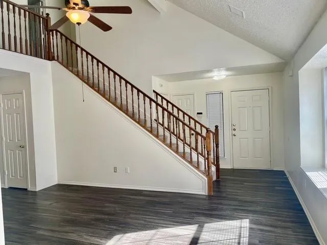 an empty room with a natural light