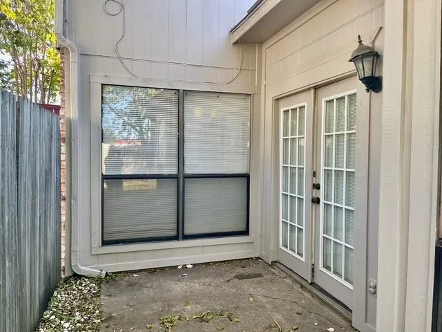 a view of a wooden door