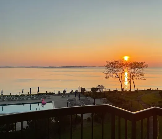 a view of a city and lake