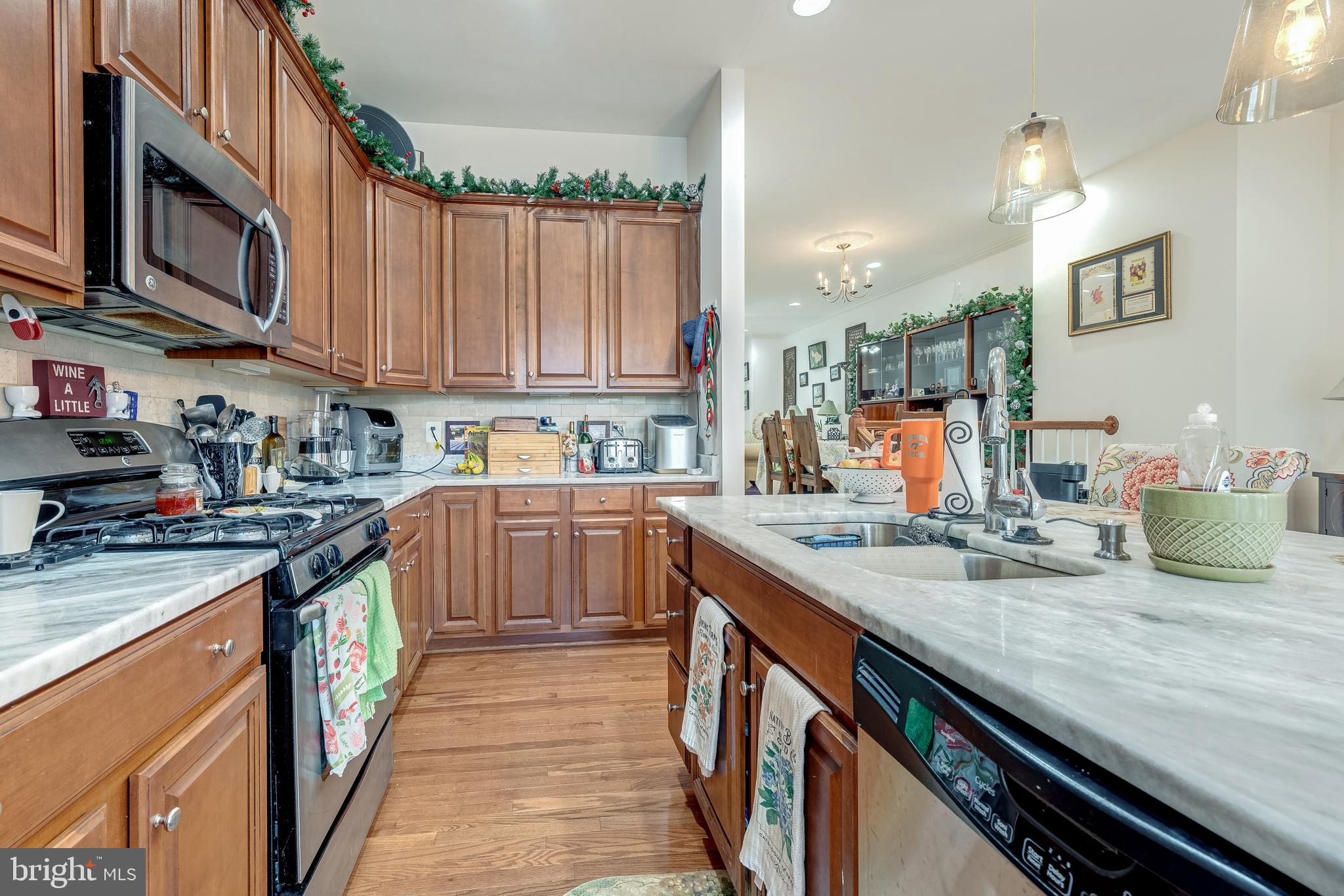 22644 Amberjack Square Brambleton, VA 20148 - Photo 17 of 34 a kitchen with stainless steel appliances granite countertop a sink stove and cabinets