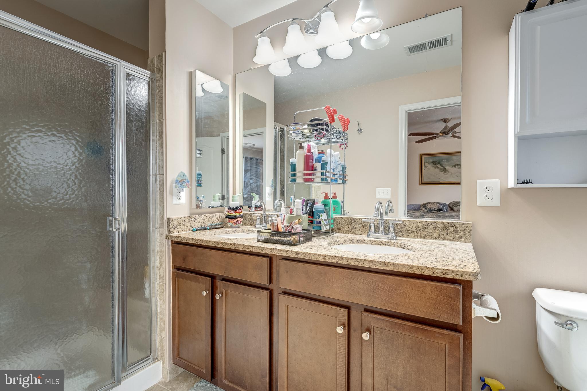 22644 Amberjack Square Brambleton, VA 20148 - Photo 24 of 34 a bathroom with a sink a toilet and a mirror