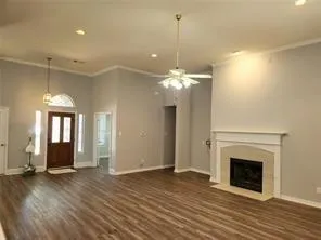 a view of a livingroom with a fireplace
