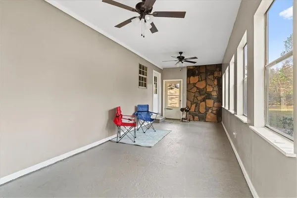 workspace with furniture and windows