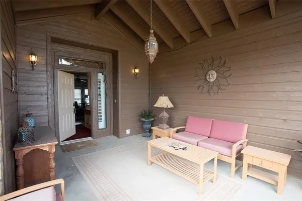 a living room with furniture