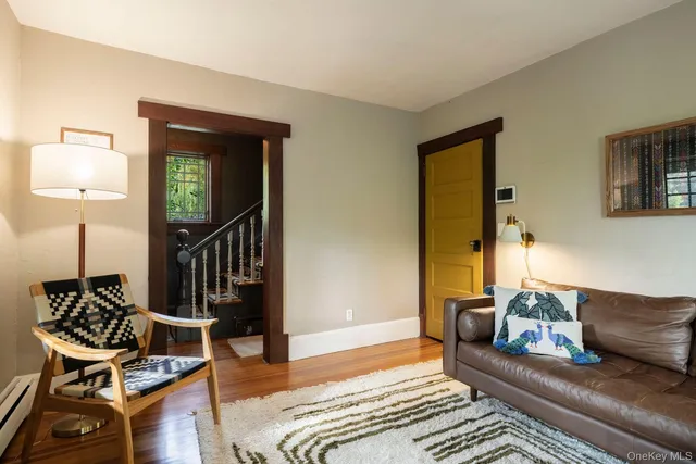 a living room with furniture