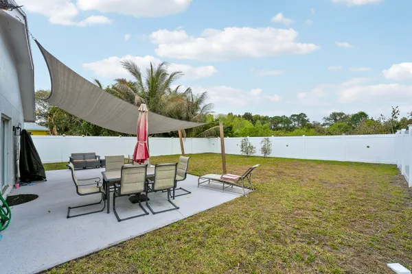 a view of an outdoor space with seating area