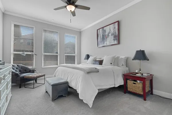 a bedroom with bed and a window