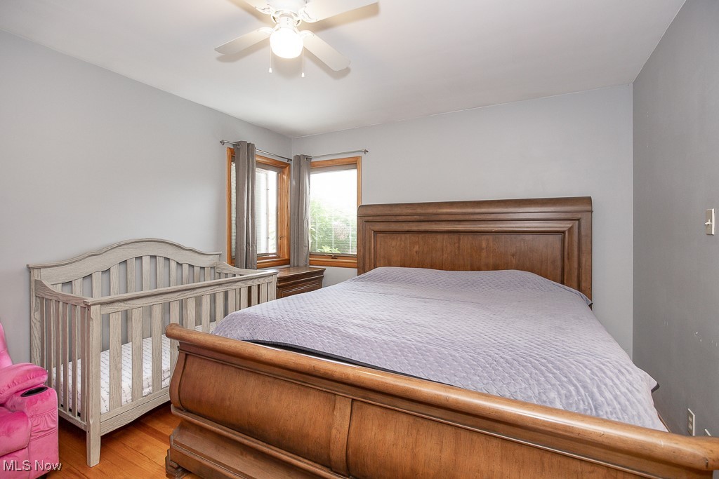 505 Lansing Road Akron, OH 44312 - Photo 7 of 24 Bedroom featuring light wood flooring and ceiling fan
