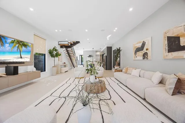 a workspace with furniture and window