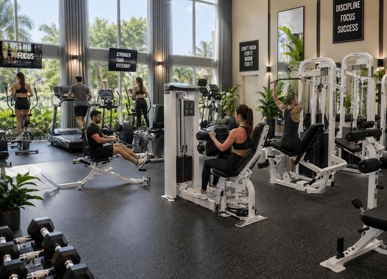 17100 North Bay Road, Unit 1605 Sunny Isles Beach, FL 33160 - Photo 34 of 52 a view of a room with gym equipment