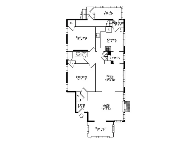 a living room with furniture a flat screen tv and a bookshelf