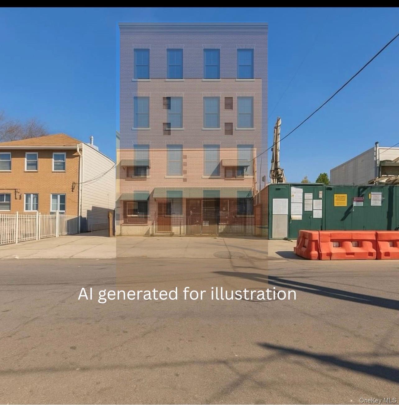 a front view of a building