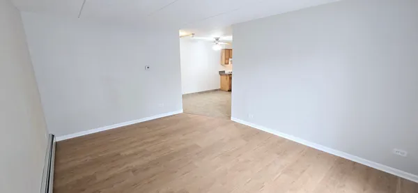 a view of a hallway with an empty space