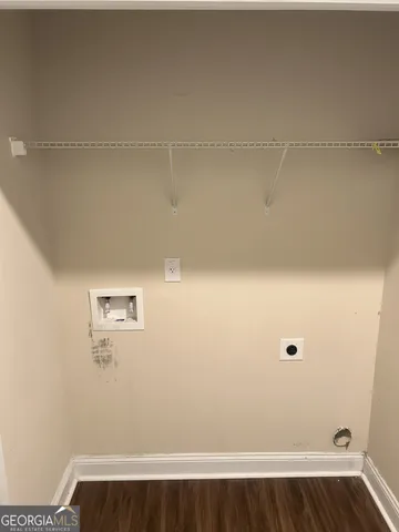 a view of small space with racks on the wall