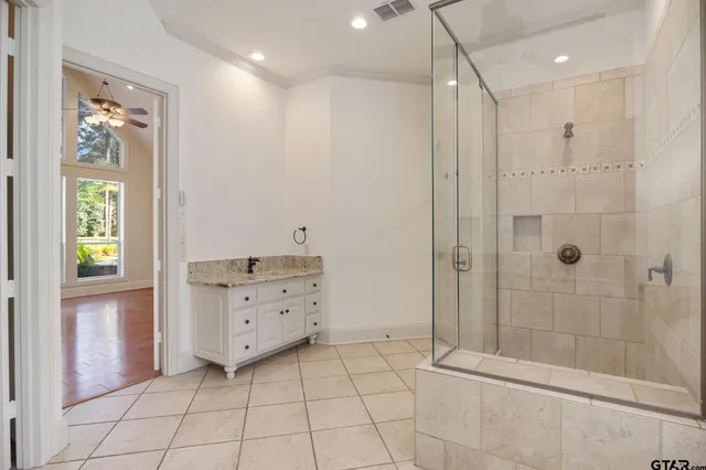 a bathroom with a shower