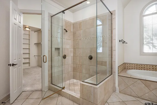 a bathroom with a shower