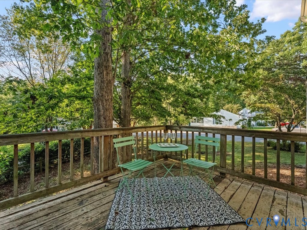 5216 Reids Pointe Road Glen Allen, VA 23060 - Photo 35 of 38 Wooden terrace featuring view of wooded area