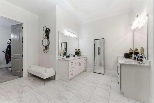 a bathroom with a bathtub and a sink