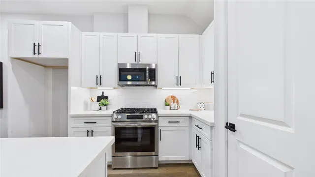 an empty room with mirror